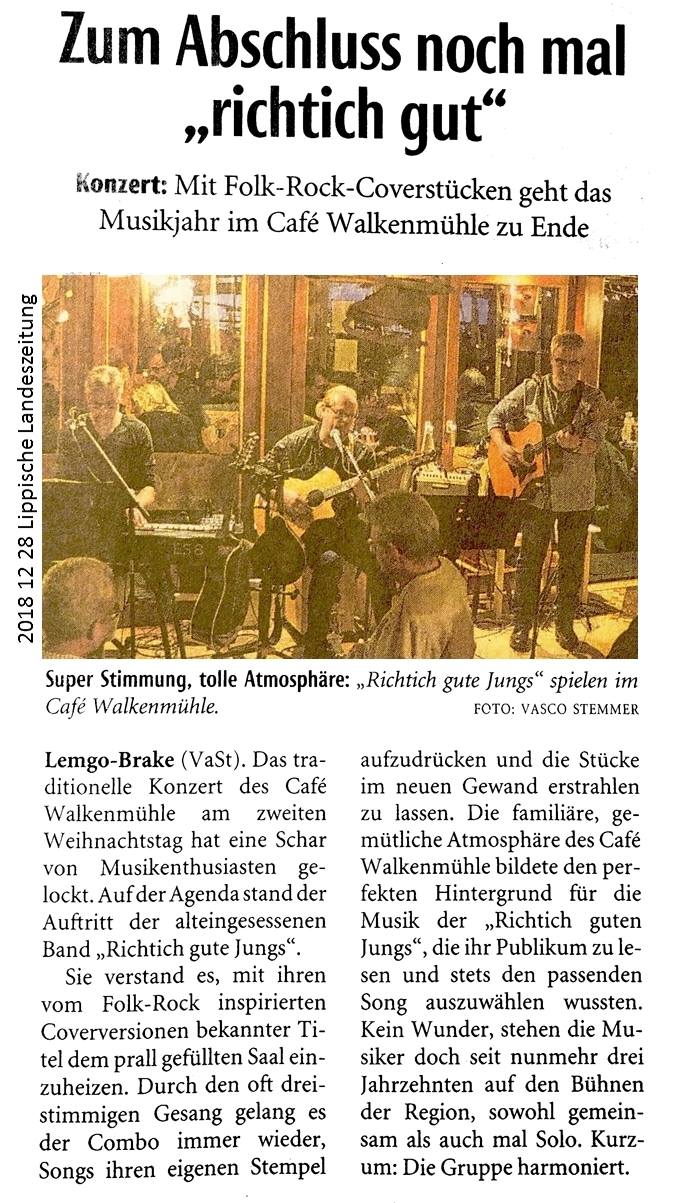 Lippische Landeszeitung 28.12.2018